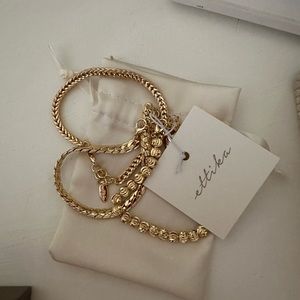 18k gold bracelet trio set